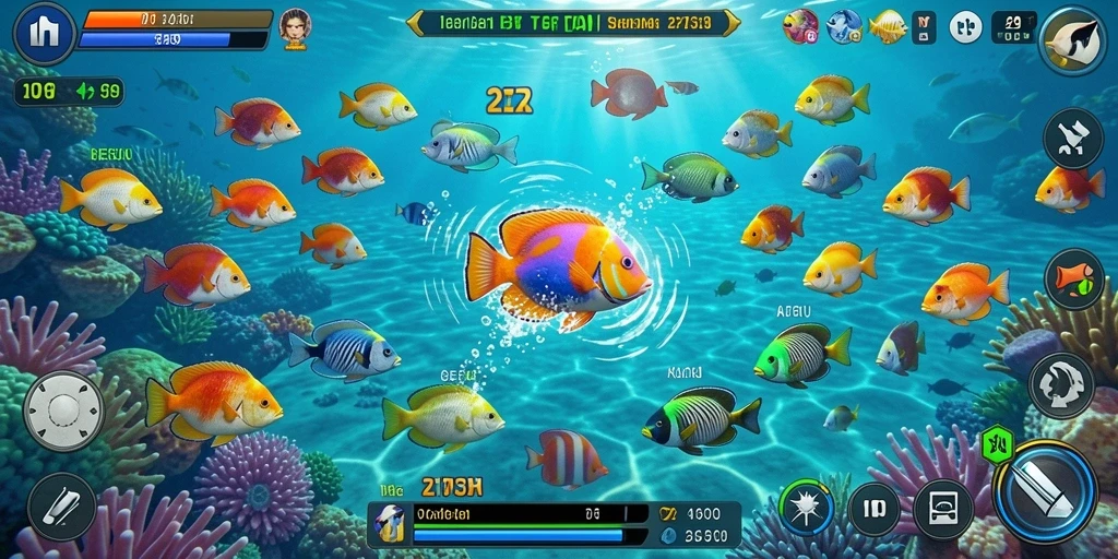 Tangkapan ikan yang menakjubkan di gameplay Tembak Ikan 2739.