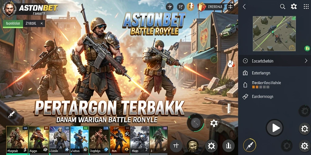 Tampilan gameplay menegangkan dari ASTONBET di arena Battle Royale.