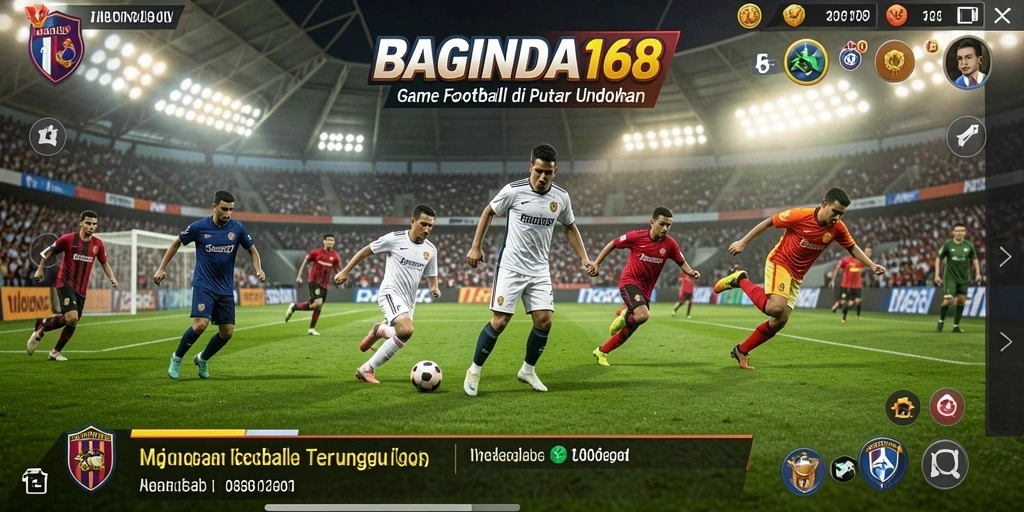 Gameplay seru dengan aksi sepak bola yang mendebarkan.
