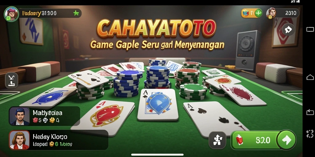 Tampilan gameplay seru CAHAYATOTO saat bermain Gaple.