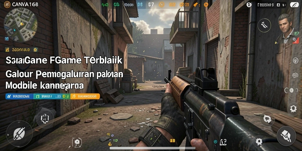 Tangkapan layar gameplay menampilkan aksi seru dalam game FPS CANVA168.