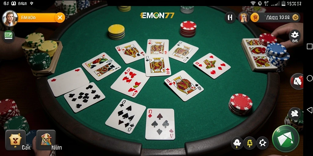Tampilan gameplay yang seru dan kompetitif di EMON77.