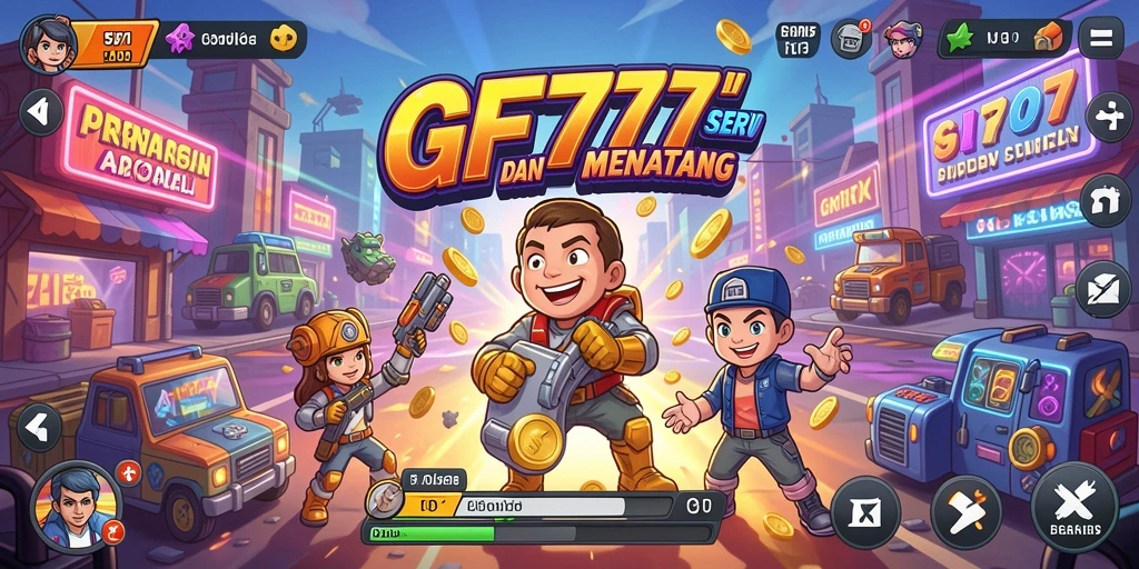 Screenshot gameplay GF777 dengan karakter dan tantangan menakjubkan.