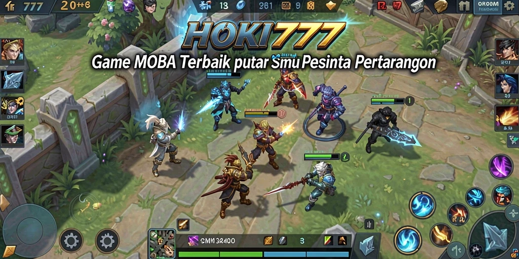 Gameplay MOBA HOKI777 yang penuh aksi dan strategi.