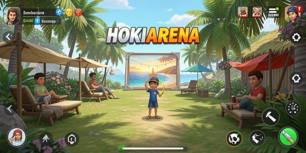 Tampilan gameplay HOKIARENA yang menarik dan penuh warna.