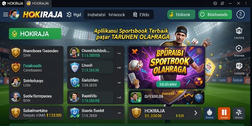 Tampilan gameplay HOKIRAJA yang menarik dan interaktif dalam taruhan olahraga.
