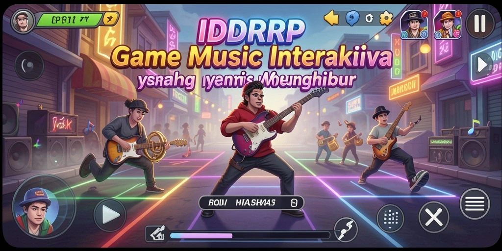 Gameplay interaktif IDRRP dengan berbagai lagu musik.