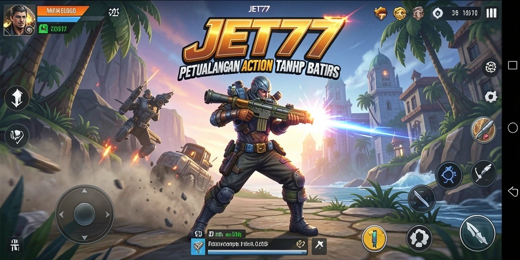Tampilan gameplay JET77 yang menegangkan dan penuh aksi.