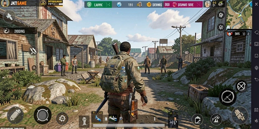 Screenshot gameplay JKTGAME menampilkan dunia terbuka yang luas dan petualangan menarik.
