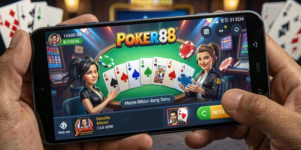 Screenshot gameplay POKER88 menampilkan antarmuka seru dan interaktif.