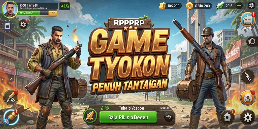 Screenshot gameplay RPRPRP yang menunjukkan manajemen bisnis.