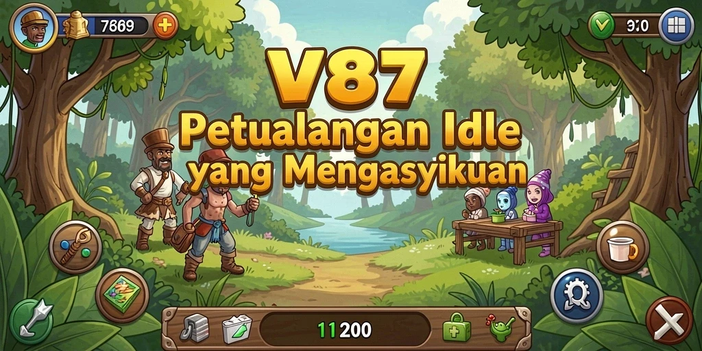 Tangkapan layar utama V87 menampilkan gameplay Idle yang menarik.