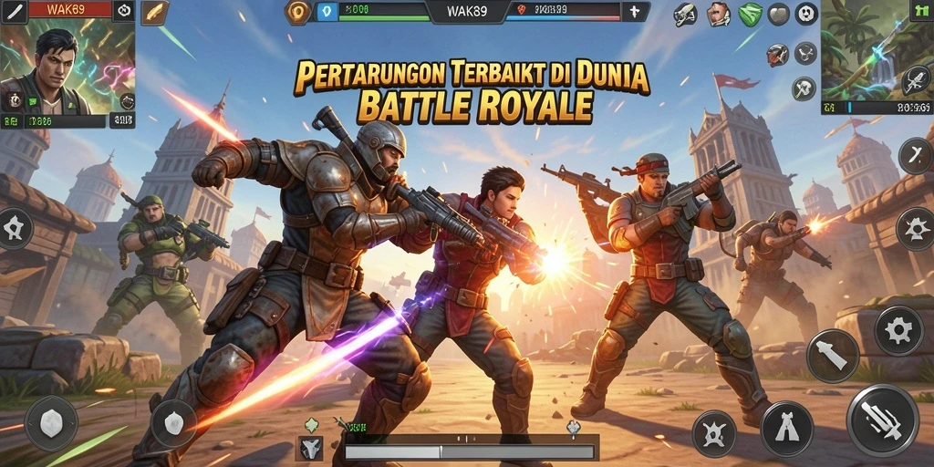 Tangkapan layar WAK89 menampilkan aksi seru di arena pertempuran.